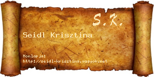 Seidl Krisztina névjegykártya